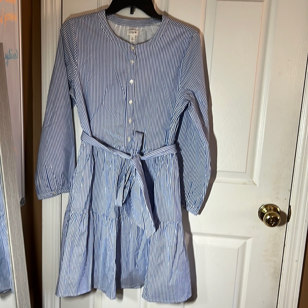 Jcrew Seersucker Belted Dress small